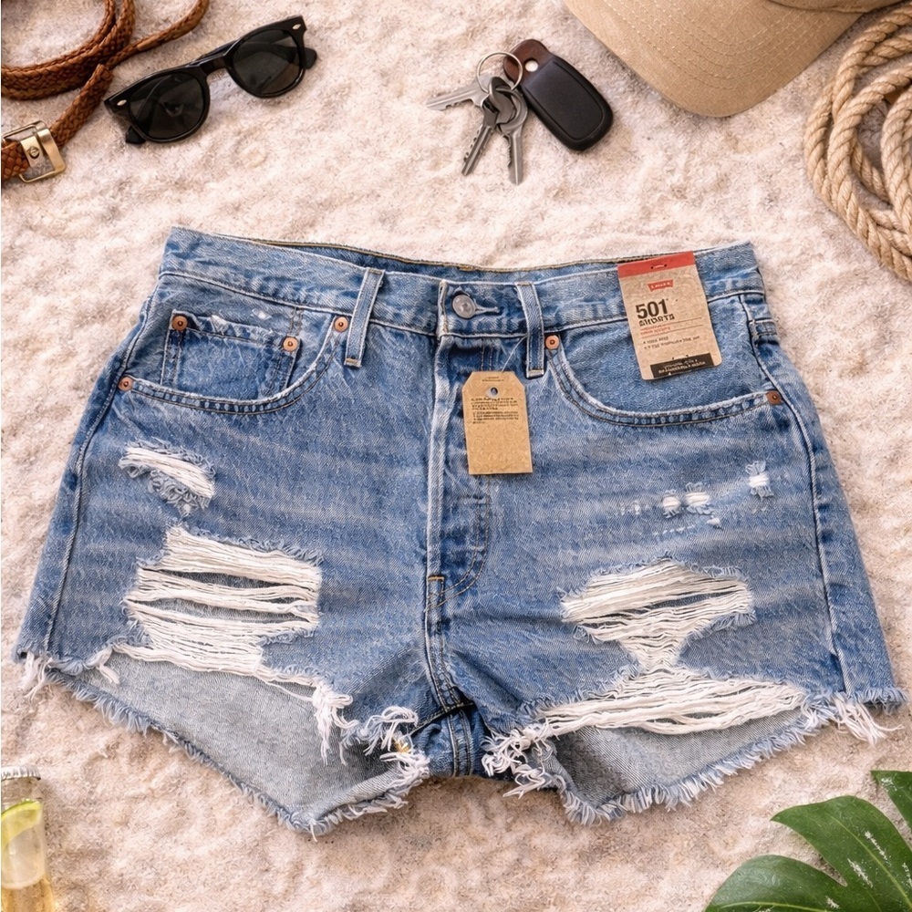 Levi’s 501 High Rise Cutoff Shorts Size 31 NWT 100% Cotton